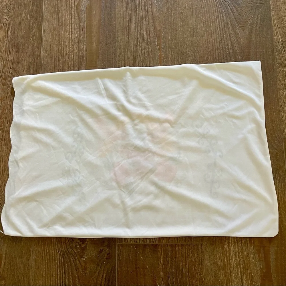 Embroidered White Pillowcase with Colorful Design 18/27 Inch